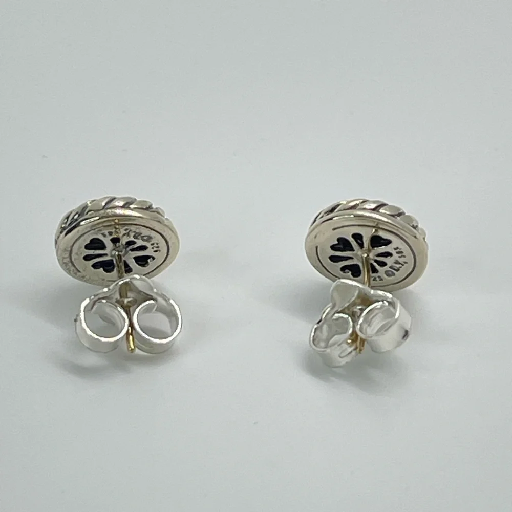 David Yurman Cookie Cutter Earrings with Black Onyx & 14k Gold - Picture 12 of 14